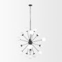 70458 - Barbara Matte Black Metal w/ Frosted Glass Globes 18-Light Chandelier