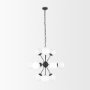 70459 - Barbara Matte Black Metal w/ Frosted Glass Globes 11-Light Chandelier