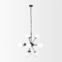 70459 - Barbara Matte Black Metal w/ Frosted Glass Globes 11-Light Chandelier