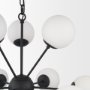 70459 - Barbara Matte Black Metal w/ Frosted Glass Globes 11-Light Chandelier