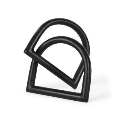 70527 - Locke Large Matte Black Metal Decorative Object