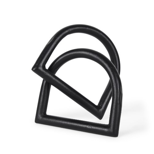 70527 - Locke Large Matte Black Metal Decorative Object