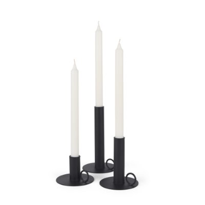 70524 - Noir Matte Black Metal Candle Holders (Set of 3)