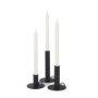 70524 - Noir Matte Black Metal Candle Holders (Set of 3)