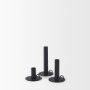 70524 - Noir Matte Black Metal Candle Holders (Set of 3)