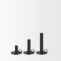 70524 - Noir Matte Black Metal Candle Holders (Set of 3)