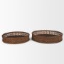 70541 - Thala Medium Brown Round Wicker Tray (Set of 2)