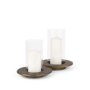 70539 - Vivian Gold Metal and Glass Hurricane Candle Holder (Set of 2)