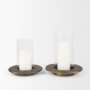 70539 - Vivian Gold Metal and Glass Hurricane Candle Holder (Set of 2)