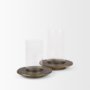 70539 - Vivian Gold Metal and Glass Hurricane Candle Holder (Set of 2)