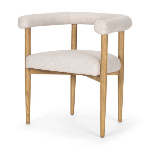 70422 - Arden Dining Chair w/ Medium Brown Wood and Cream Twill Fabric