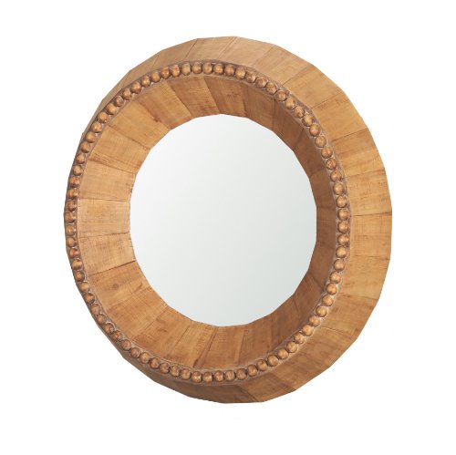 70600 - Ranela Light Brown Beaded Wooden Wall Mirror