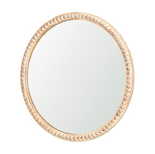 70605 - Roan Light Brown Wood Beaded Wall Mirror