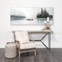 68352 - Solitude 72x30 Canoe on the Lake Original Hand Painted on Wood Oil Painting