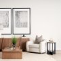69673 - Patrick 23"H White Marble Top w/ Matte Black Metal Accent Table 