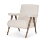 70408 - Nico Oatmeal Upholstered w/ Brown Wood Accent Chair