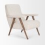 70408 - Nico Oatmeal Upholstered w/ Brown Wood Accent Chair