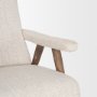 70408 - Nico Oatmeal Upholstered w/ Brown Wood Accent Chair