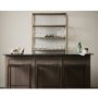 69392 - Clarissa 18.0L x 16.0W x 26.25H Black Woven Leather Seat W/ Gold Frame Counter Stool