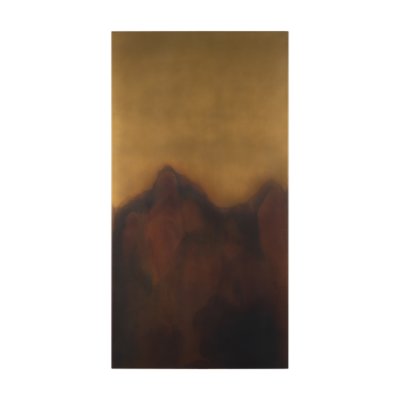 70599 - Rios Gold and Red Painted w/ Acid Wash Metal Wall Art