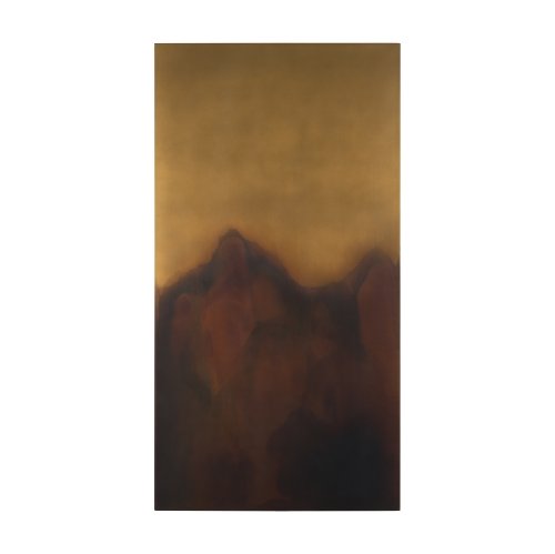 70599 - Rios Gold and Red Painted w/ Acid Wash Metal Wall Art