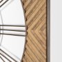 70602 - Rondell Light Brown Wood W/ Gold Metal Wall Clock
