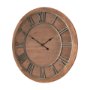 70603 - Raul Medium Brown Wood W/ Silver Metal Wall Clock
