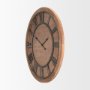 70603 - Raul Medium Brown Wood W/ Silver Metal Wall Clock