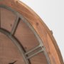 70603 - Raul Medium Brown Wood W/ Silver Metal Wall Clock