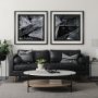 14751 - Black Composition I by Mercana Studio Hand Embellished Textured Framed Art Print Matted under Glass