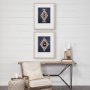 14974 - Blue Tapestry II by Mercana Studio a Hand Embelished Textured Framed Art Print Matted under Glass
