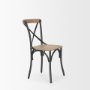 70588 - Etienne Light Brown Wood w/ Iron Metal Dining Chair