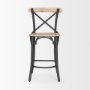 70589 - Etienne Light Brown Wood w/ Iron Metal Counter Stool