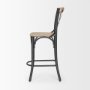 70589 - Etienne Light Brown Wood w/ Iron Metal Counter Stool