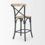 70589 - Etienne Light Brown Wood w/ Iron Metal Counter Stool
