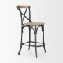 70589 - Etienne Light Brown Wood w/ Iron Metal Counter Stool
