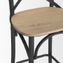 70589 - Etienne Light Brown Wood w/ Iron Metal Counter Stool