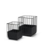 70536 - Verna Matte Black Wire Cage Metal Planters (Set of 2)