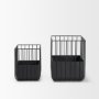 70536 - Verna Matte Black Wire Cage Metal Planters (Set of 2)