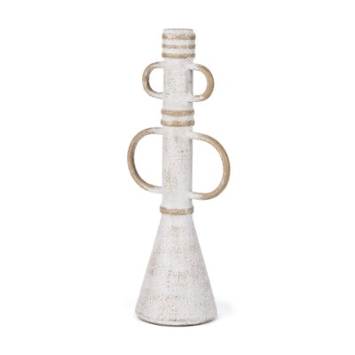 70535 - Ziva Large Distressed White Metal Sculptural Object