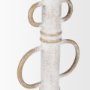 70535 - Ziva Large Distressed White Metal Sculptural Object