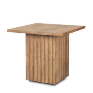 June Light Brown Wood w/ Fluting Square Side Table