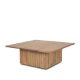 70632-AB - June Light Brown Wood w/ Fluting Square Coffee Table