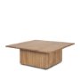 70632-AB - June Light Brown Wood w/ Fluting Square Coffee Table