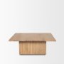 70632-AB - June Light Brown Wood w/ Fluting Square Coffee Table