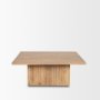 70632-AB - June Light Brown Wood w/ Fluting Square Coffee Table
