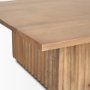 70632-AB - June Light Brown Wood w/ Fluting Square Coffee Table