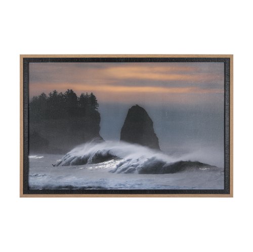 15212 - Crashing Wave by Chad Mackay a Hand Embellished Textured Framed Photo Art Print Matted under Glass