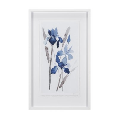 15219 - Blue Iris I by Mercana Studio a Hand Embellished Textured Framed Art Print Matted under Glass