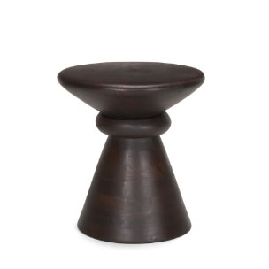 Palmera Dark Brown Wood Pedestal Accent Table